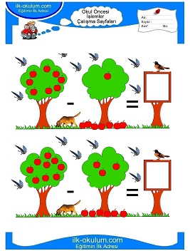 Çocuklar İçin toplam işlemi yaprak testleri 